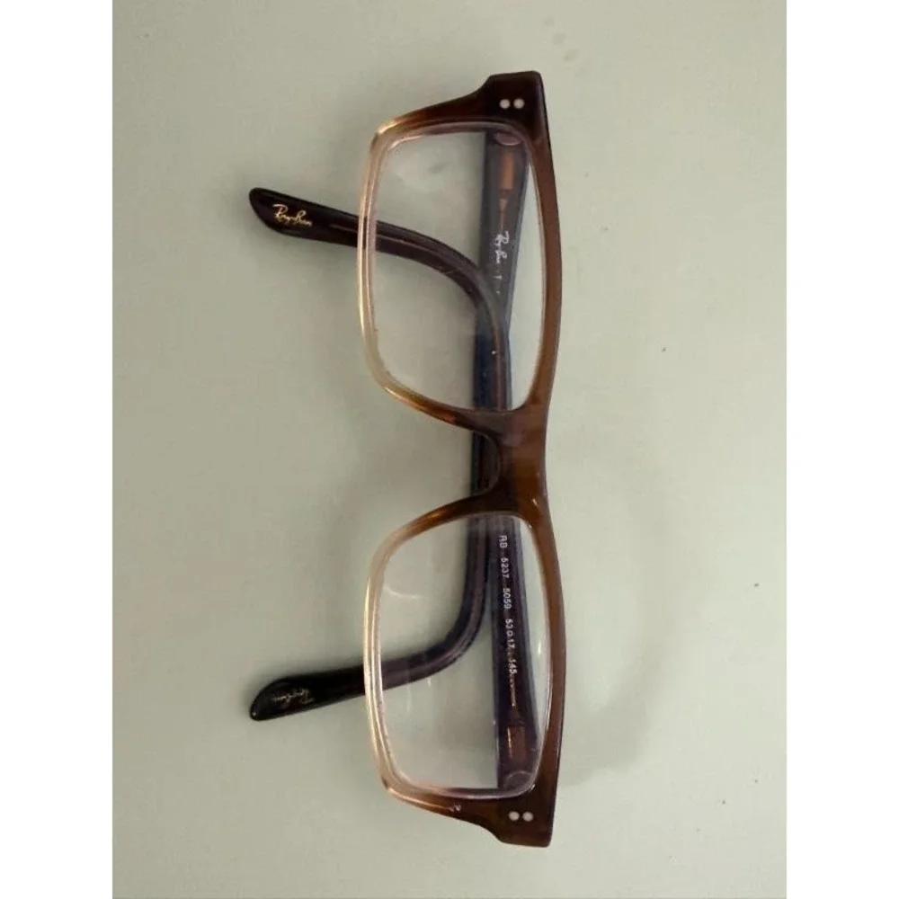 Ray-Ban RB5237 Havana Rectangular Eyeglass Frames Brown Clear 53-17-145 RX